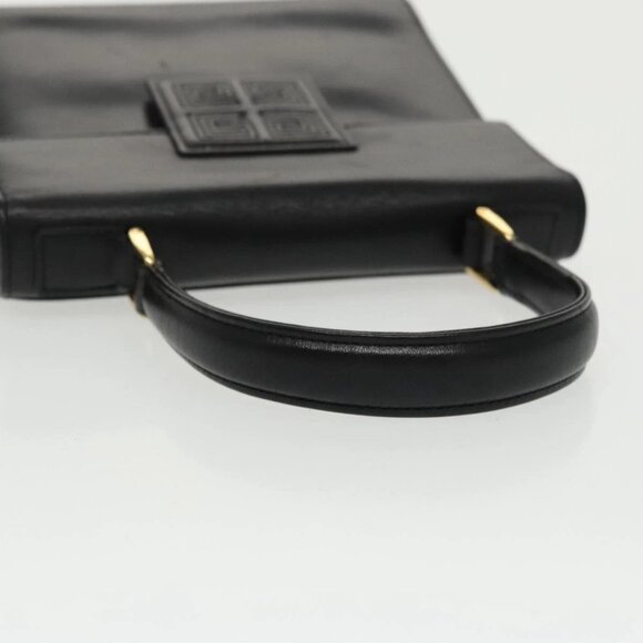 GIVENCHY Hand Bag Leather Black Gold Auth - Picture 7 of 16